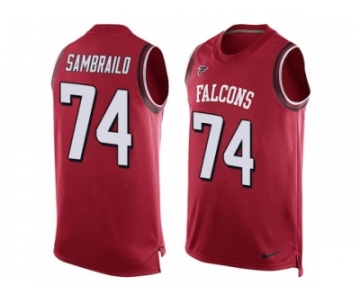 Men Nike Atlanta Falcons #74 Ty Sambrailo Limited Red Player Name & Number Tank Top NFL Jersey