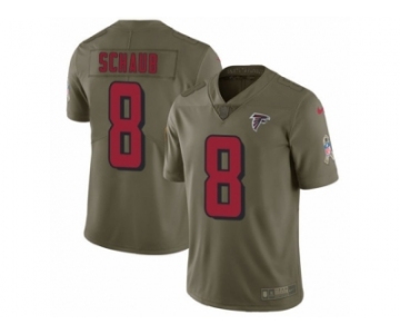 Men Nike Atlanta Falcons #8 Matt Schaub Limited Olive 2017 Salute to Service NFL Jersey