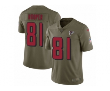 Men Nike Atlanta Falcons #81 Austin Hooper Limited Olive 2017 Salute to Service NFL Jersey