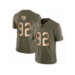 Men Nike Atlanta Falcons #92 Dontari Poe Limited Olive Gold 2017 Salute to Service NFL Jersey