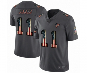 Men's Atlanta Falcons #11 Julio Jones Limited Black USA Flag 2019 Salute To Service Football Jersey