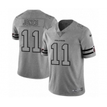 Men's Atlanta Falcons #11 Julio Jones Limited Gray Team Logo Gridiron Football Jersey