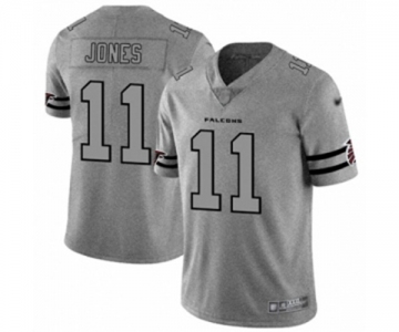 Men's Atlanta Falcons #11 Julio Jones Limited Gray Team Logo Gridiron Football Jersey