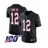 Men's Atlanta Falcons #12 Mohamed Sanu Black Alternate Vapor Untouchable Limited Player 100th Season Football Jersey