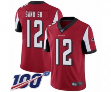 Men's Atlanta Falcons #12 Mohamed Sanu Red Team Color Vapor Untouchable Limited Player 100th Season Football Jersey