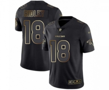 Men's Atlanta Falcons #18 Calvin Ridley Black Gold Vapor Untouchable Limited Player 100th Season Football Jersey