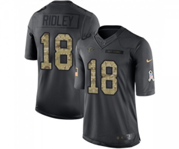 Men's Atlanta Falcons #18 Calvin Ridley Limited Black 2016 Salute to Service Football Jersey