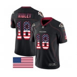 Men's Atlanta Falcons #18 Calvin Ridley Limited Black Rush USA Flag Football Jersey