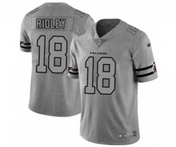 Men's Atlanta Falcons #18 Calvin Ridley Limited Gray Team Logo Gridiron Football Jersey