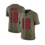 Men's Atlanta Falcons #18 Calvin Ridley Limited Olive 2017 Salute to Service Football Jersey