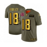 Men's Atlanta Falcons #18 Calvin Ridley Limited Olive Gold 2019 Salute to Service Football Jersey