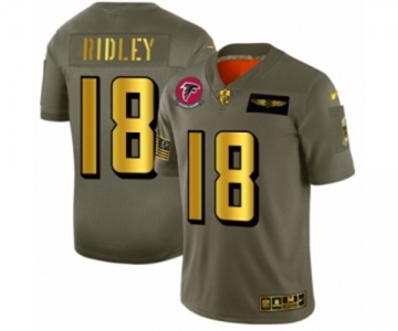 Men's Atlanta Falcons #18 Calvin Ridley Limited Olive Gold 2019 Salute to Service Football Jersey