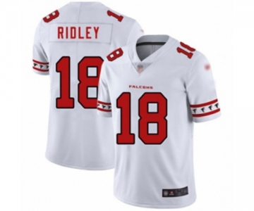 Men's Atlanta Falcons #18 Calvin Ridley White Team Logo Fashion Limited Player 100th Season Football Jersey