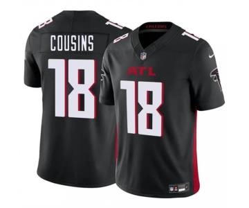 Men's Atlanta Falcons #18 Kirk Cousins Black 2023 F.U.S.E. Vapor Untouchable Limited Football Stitched Jersey