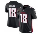 Men's Atlanta Falcons #18 Kirk Cousins Black 2024 F.U.S.E With 4-Star C Patch Vapor Untouchable Limited Stitched Football Jersey