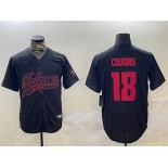 Men's Atlanta Falcons #18 Kirk Cousins Black With Patch Cool Base Stitched Baseball Jersey