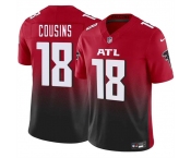 Men's Atlanta Falcons #18 Kirk Cousins Red Black 2023 F.U.S.E. Vapor Untouchable Limited Football Stitched Jersey