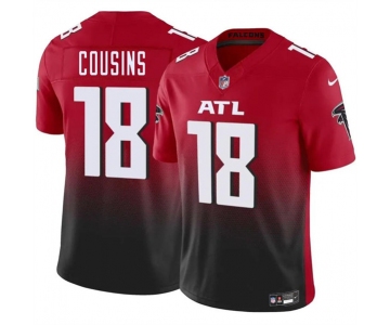 Men's Atlanta Falcons #18 Kirk Cousins Red Black 2023 F.U.S.E. Vapor Untouchable Limited Football Stitched Jersey