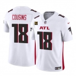 Men's Atlanta Falcons #18 Kirk Cousins White 2024 F.U.S.E With 4-Star C Patch Vapor Untouchable Limited Stitched Football Jersey