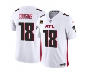 Men's Atlanta Falcons #18 Kirk Cousins White 2024 F.U.S.E With 4-Star C Patch Vapor Untouchable Limited Stitched Football Jersey