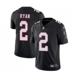 Men's Atlanta Falcons #2 Matt Ryan Black Alternate Vapor Untouchable Limited Player Football Jersey