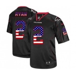 Men's Atlanta Falcons #2 Matt Ryan Black USA Flag Fashion Football Jersey