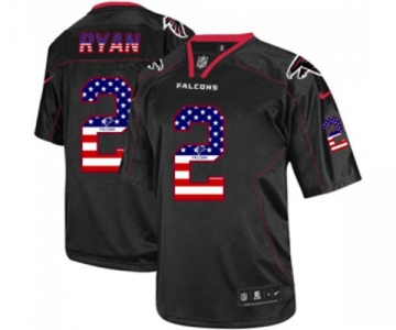 Men's Atlanta Falcons #2 Matt Ryan Black USA Flag Fashion Football Jersey