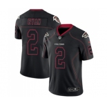 Men's Atlanta Falcons #2 Matt Ryan Limited Lights Out Black Rush Football Jersey