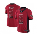 Men's Atlanta Falcons #2 Matt Ryan Limited Red Rush Drift Fashion Football Jersey