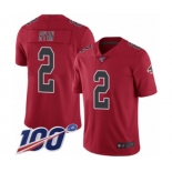 Men's Atlanta Falcons #2 Matt Ryan Limited Red Rush Vapor Untouchable 100th Season Football Jersey