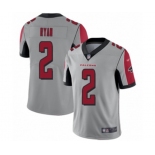 Men's Atlanta Falcons #2 Matt Ryan Limited Silver Inverted Legend Football Jersey