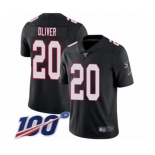 Men's Atlanta Falcons #20 Isaiah Oliver Black Alternate Vapor Untouchable Limited Player 100th Season Football Jersey