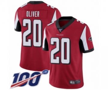 Men's Atlanta Falcons #20 Isaiah Oliver Red Team Color Vapor Untouchable Limited Player 100th Season Football Jersey