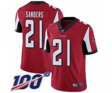 Men's Atlanta Falcons #21 Deion Sanders Red Team Color Vapor Untouchable Limited Player 100th Season Football Jersey