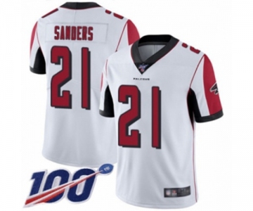 Men's Atlanta Falcons #21 Deion Sanders White Vapor Untouchable Limited Player 100th Season Football Jersey