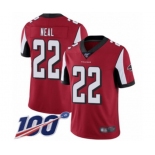 Men's Atlanta Falcons #22 Keanu Neal Red Team Color Vapor Untouchable Limited Player 100th Season Football Jersey