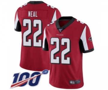 Men's Atlanta Falcons #22 Keanu Neal Red Team Color Vapor Untouchable Limited Player 100th Season Football Jersey