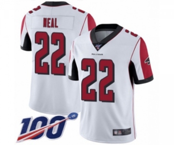 Men's Atlanta Falcons #22 Keanu Neal White Vapor Untouchable Limited Player 100th Season Football Jersey