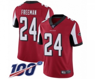 Men's Atlanta Falcons #24 Devonta Freeman Red Team Color Vapor Untouchable Limited Player 100th Season Football Jersey