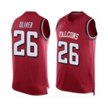 Men's Atlanta Falcons #26 Isaiah Oliver Limited Red Player Name & Number Tank Top Football Jersey