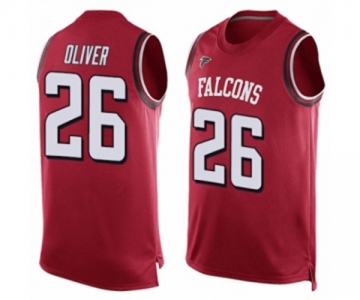 Men's Atlanta Falcons #26 Isaiah Oliver Limited Red Player Name & Number Tank Top Football Jersey