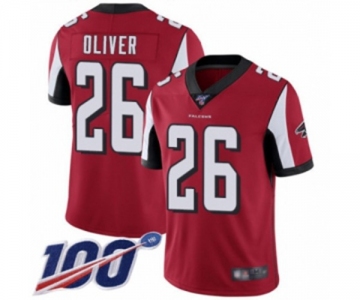 Men's Atlanta Falcons #26 Isaiah Oliver Red Team Color Vapor Untouchable Limited Player 100th Season Football Jersey