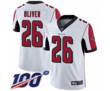 Men's Atlanta Falcons #26 Isaiah Oliver White Vapor Untouchable Limited Player 100th Season Football Jersey