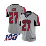 Men's Atlanta Falcons #27 Damontae Kazee Limited Silver Inverted Legend 100th Season Football Jersey