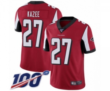 Men's Atlanta Falcons #27 Damontae Kazee Red Team Color Vapor Untouchable Limited Player 100th Season Football Jersey