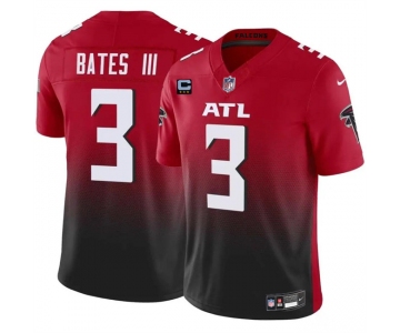 Men's Atlanta Falcons #3 Jessie Bates III Red Black 2024 F.U.S.E With 3-Star C Patch Vapor Untouchable Limited Stitched Football Jersey