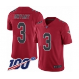 Men's Atlanta Falcons #3 Matt Bryant Limited Red Rush Vapor Untouchable 100th Season Football Jersey