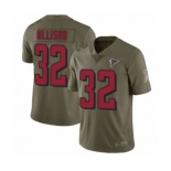 Men's Atlanta Falcons #32 Qadree Ollison Limited Olive 2017 Salute to Service Football Jersey