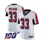 Men's Atlanta Falcons #33 Blidi Wreh-Wilson White Vapor Untouchable Limited Player 100th Season Football Jersey