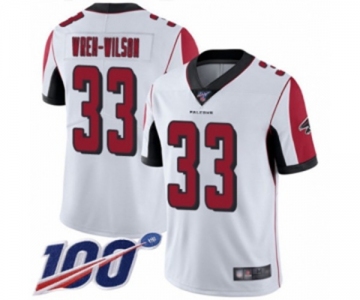 Men's Atlanta Falcons #33 Blidi Wreh-Wilson White Vapor Untouchable Limited Player 100th Season Football Jersey